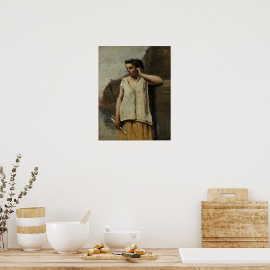 Poster Corot - La Muse (Cuisine)