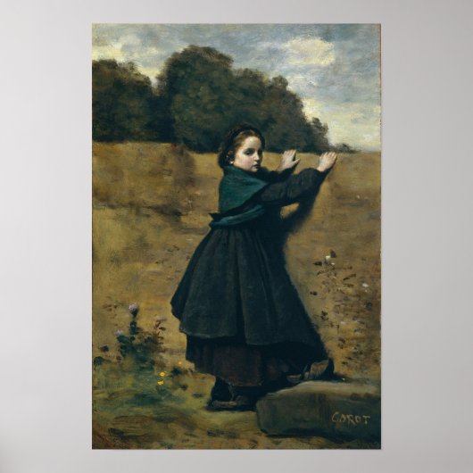 Poster Corot - La Petite Fille Curieuse (Devant)