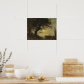 Poster Corot - Le bateau au clair de lune 1871 (Cuisine)