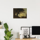 Poster Corot - Le bateau au clair de lune 1871 (Bureau à domicile)