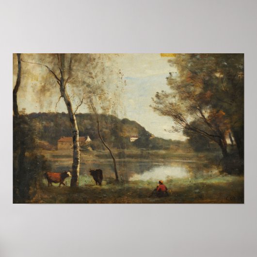 Poster Corot - Le lac de Ville-d'Avray (Devant)