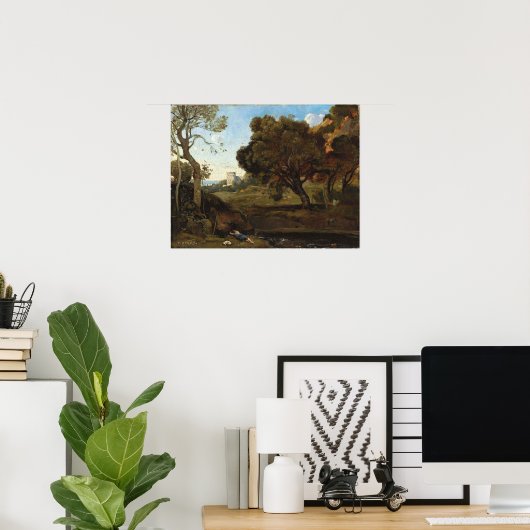 Poster Corot - Le repos du berger (Bureau à domicile)