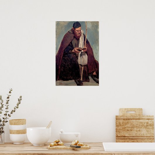 Poster Corot - Lecture de moine italienne (Cuisine)