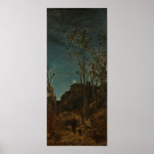 Poster Corot - Les Quatre Moments De La Journée (Nuit)