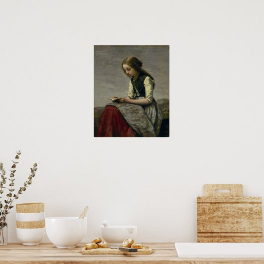 Poster Corot - Liseuse (Cuisine)