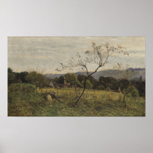 Poster Corot - Paysage Avec Femme Paysanne 1861