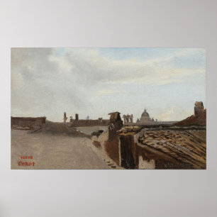 Poster Corot - Rome Vue De La Fenêtre 1825