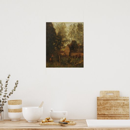Poster Corot - Scène Agricole (Cuisine)