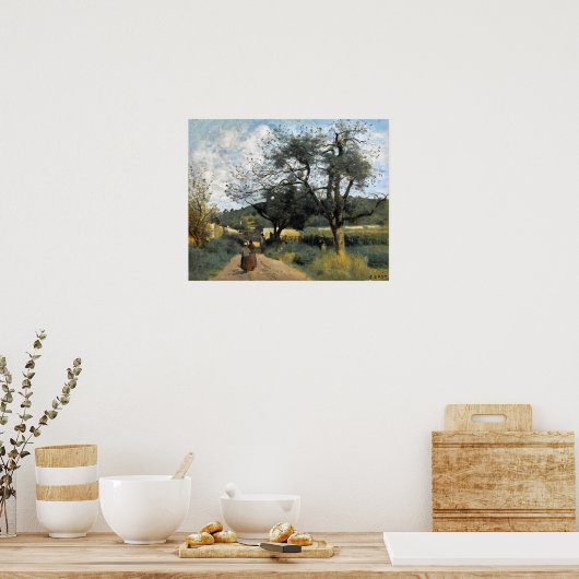 Poster Corot - Traverser Les Champs (Cuisine)