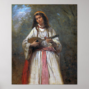 Poster Corot - Tzigane Avec Mandoline