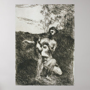 Poster Corot - Vénus Couper les ailes de Cupid 1869