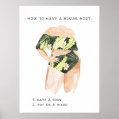 Poster Corps de Bikini Été | Illustration Aquarelle (Devant)