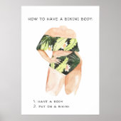 Poster Corps de Bikini Été | Illustration Aquarelle (Devant)