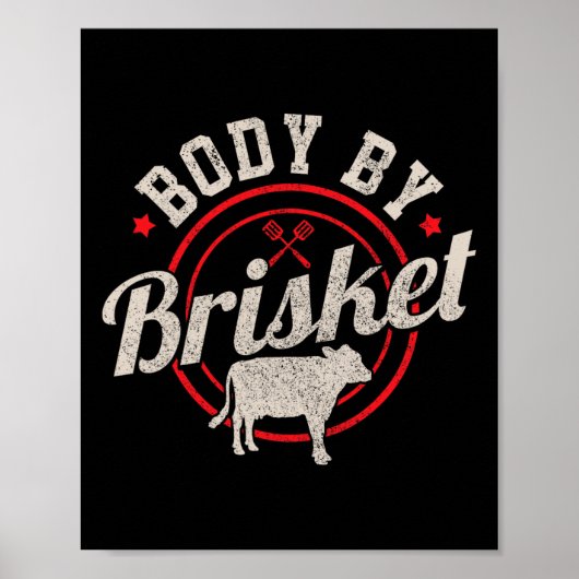 Poster Corps De Brisket Funky Steak Lover Grilling Bbq Ch (Devant)