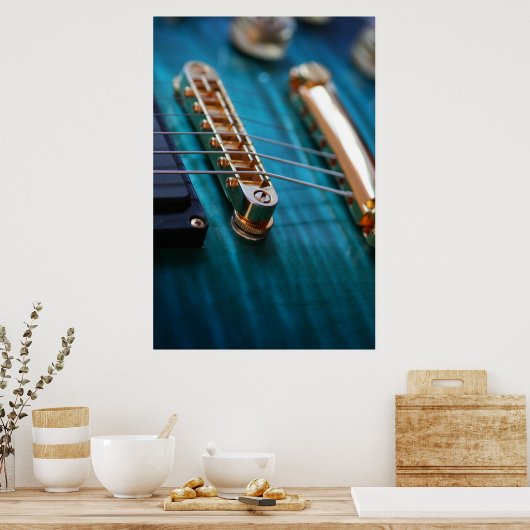 Poster Corps de guitare en bleu (Cuisine)