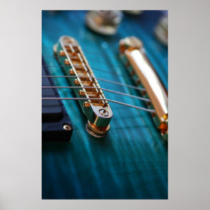 Poster Corps de guitare en bleu