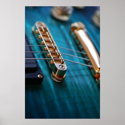 Poster Corps de guitare en bleu (Devant)
