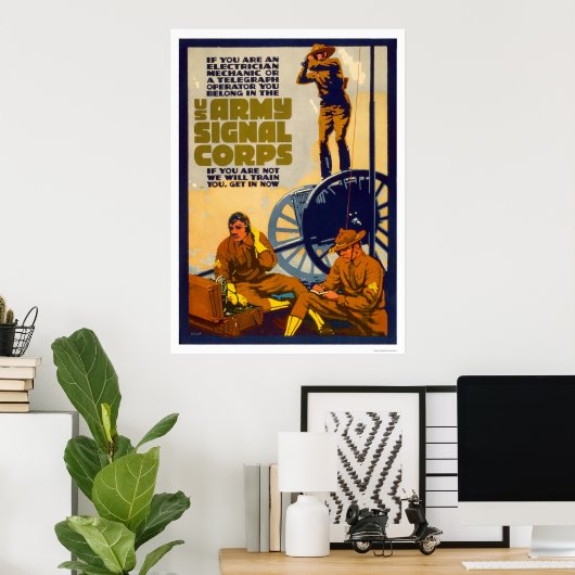 Poster Corps des transmissions de l'armée (Bureau à domicile)