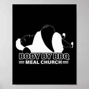 Poster Corps Drôle Par Bbq Vintage Meat Church