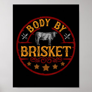 Poster Corps Drôle Par Brisket Barbeque Barbecue Grillade