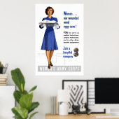 Poster Corps féminin de l'armée (Bureau à domicile)