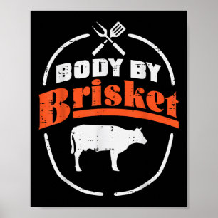 Poster Corps Par Brisket Drôle Barbecue Viande Grill Homm