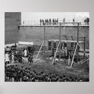 Poster Corps pendus des conspirateurs de Lincoln, 1865