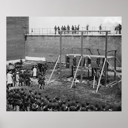 Poster Corps pendus des conspirateurs de Lincoln, 1865 (Devant)