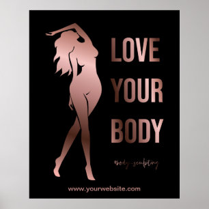 Poster Corps sculpté corps contour façonnant don spa à