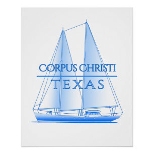 Poster Corpus Christi Côtier Voilier Nautique