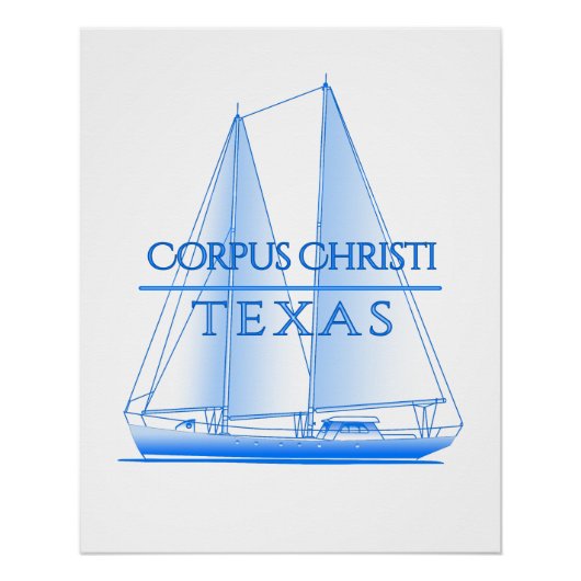 Poster Corpus Christi Côtier Voilier Nautique (Devant)