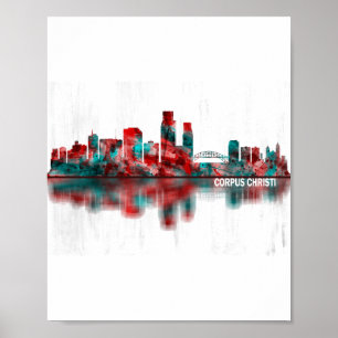 Poster Corpus Christi Texas Skyline