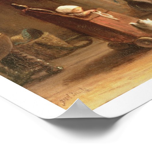 Poster Correction des filets (huile sur panneau) (Coin)