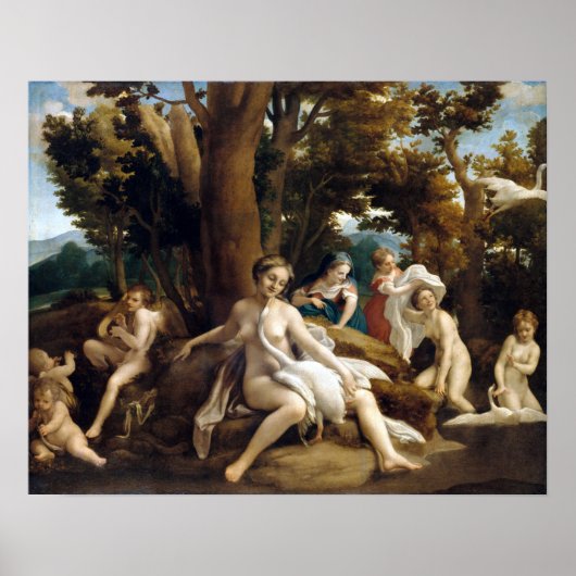 Poster Correggio Leda et le cygne (Devant)