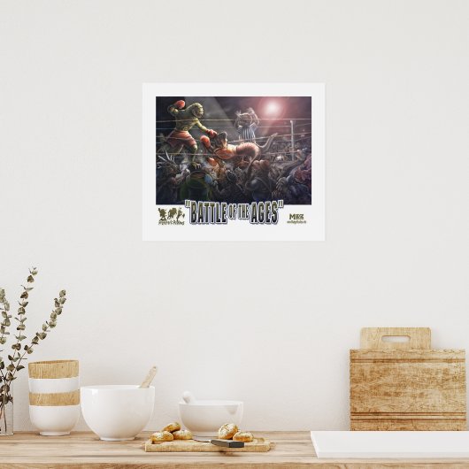 Poster Correspondance Dinosaure Boxing (Cuisine)