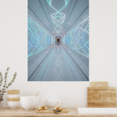 Poster Corridor technologique de néon (Cuisine)