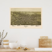 Poster Corry, PA Carte panoramique - 1895 (Cuisine)