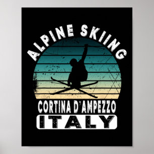 Poster Cortina D’ampezzo Station de ski Alpes italiennes