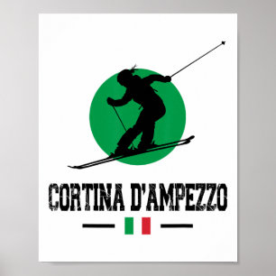 Poster Cortina D'ampezzo Italie Station de ski Alpes Ital