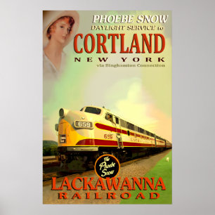 Poster CORTLAND New York Lackawanna Railroad PHOEBE SNOW