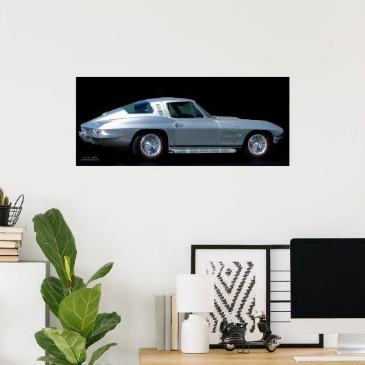 POSTER CORVETTE 1963 (Bureau à domicile)