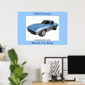 Poster Corvette 1966 (Bureau à domicile)
