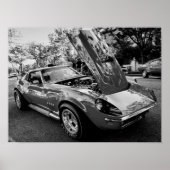 Poster Corvette Chevrolet 1969 avec performances en mouve (Devant)