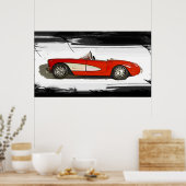 Poster Corvette en toile (Cuisine)