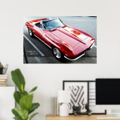 Poster Corvette rouge (Bureau à domicile)