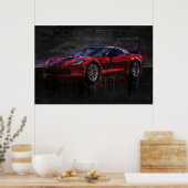 Poster Corvette rouge et noire Z06 (Cuisine)