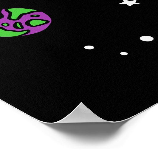 Poster Corythosaurus Violet Et Vert Dinos Dans L'Espace (Coin)