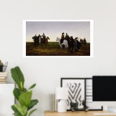 Poster Cosaques à cheval, 1874 (huile sur toile) (Bureau à domicile)