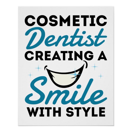 Poster Cosmétique Dentiste Dentistère Style de sourire (Devant)
