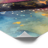 Poster Cosmic Black Cat Art Céleste Chat Magique Esprit (Coin)